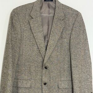 Savile Row Blazer Men Size 42 Long Tan Silk Tweed Suit Sport Coat Jacket Classic
